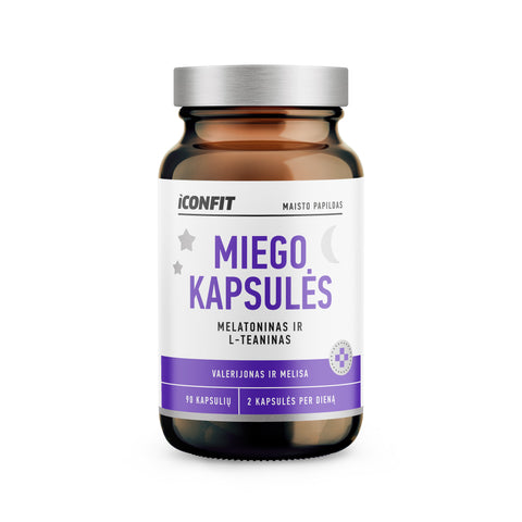 ICONFIT Miego Kapsulės – natūralus papildas geram miegui ir atsipalaidavimui