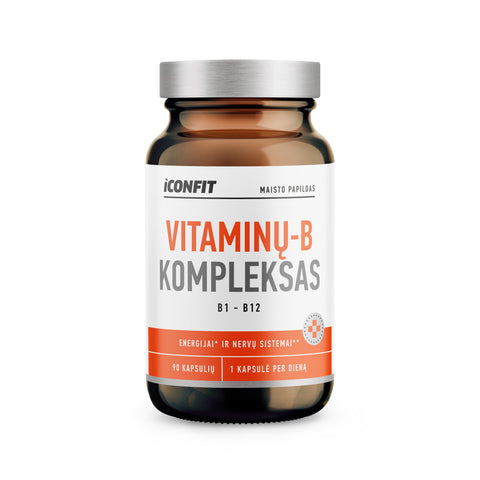 ICONFIT B-Vitaminų Kompleksas – vitaminų B grupės papildas energijai ir sveikatai