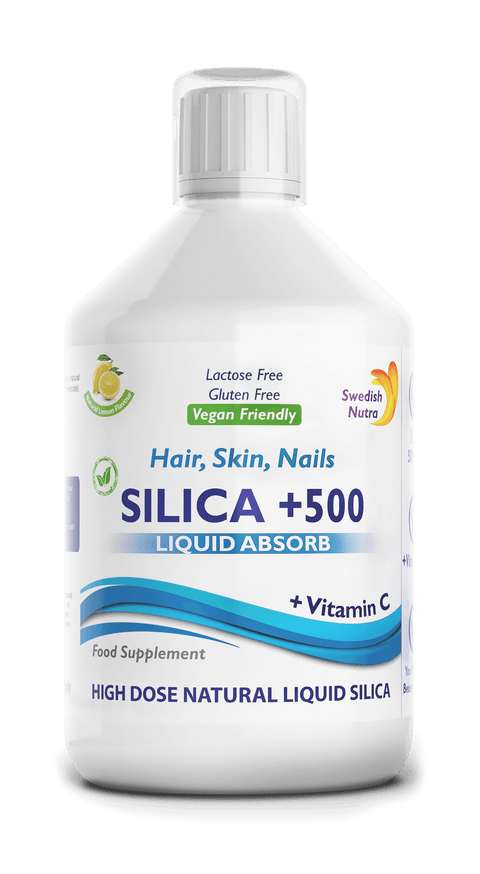 Swedish Nutra „Silica +500“ papildai odai, plaukams ir nagams