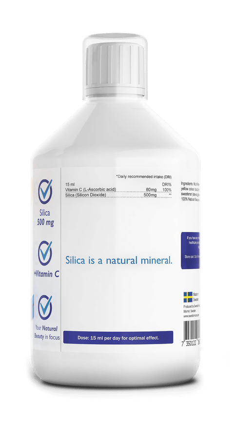 Swedish Nutra „Silica +500“ – natūralūs silicio papildai