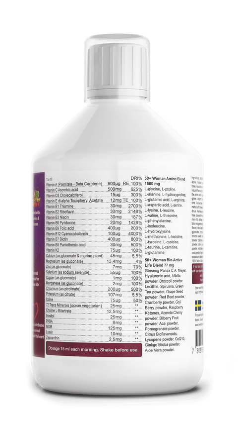 Multivitaminai Woman 50+ – vitaminų papildas moterims 500 ml