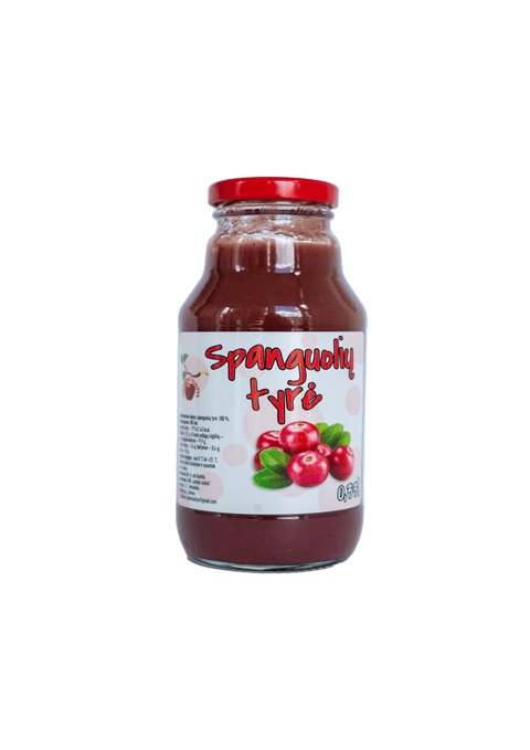 Šviežia spanguolių tyrė - sveikas ir maistingas produktas