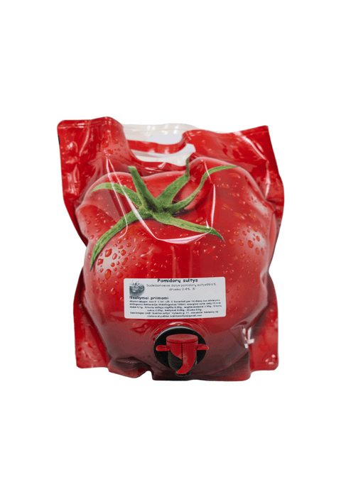 Pomidorų sultys iš natūralių pomidorų SEG produktas